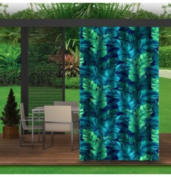 Záhradný záves do altánku MIGD219 zelené palmové lístie Zelená 155x200 cm