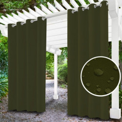 Záhradný záves do altánku na krúžkoch MIG143 khaki Zelená 155 x 240 cm