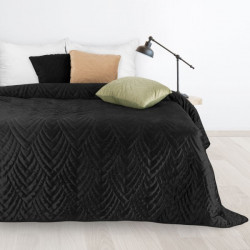 Zamatový prehoz na posteľ Luiz6 čierny new Čierna 170x210 cm