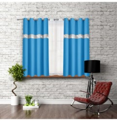 Záves na kruhoch so zirkónmi 140x160 cm blankytne modrý Blankytna modrá 140x160 cm #1