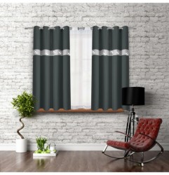 Záves na kruhoch so zirkónmi 140x160 cm grafitový Grafitová 140x160 cm #1