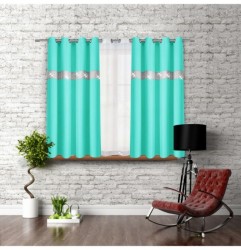 Záves na kruhoch so zirkónmi 140x160 cm pistácia Zelená 140x160 cm #1