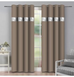 Záves na kruhoch so zirkónmi 140x250 cm mokka 140x250 cm Mokka