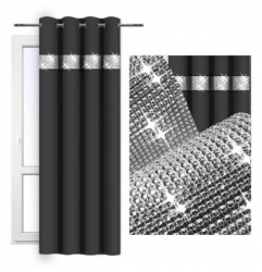 Záves na krúžkoch so zirkónmi 140x250 cm grafitový Grafitová 140 x 250 cm #1