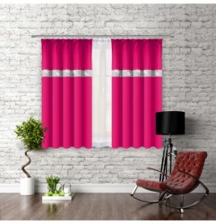 Záves na riasiacej páske so zirkónmi 140x160 cm fuchsia Fuchsia 140 x 160 cm #1