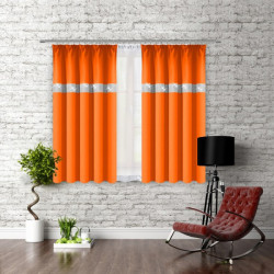 Záves na riasiacej páske so zirkónmi 140x160 cm oranžový Oranžová 140 x 160 cm #1