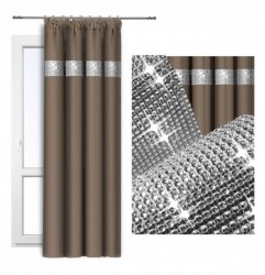 Záves na riasiacej páske so zirkónmi 140x250 cm mokka 140x250 cm Mokka #1