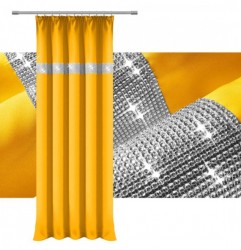 Záves na riasiacej páske so zirkónmi 140x250 cm žltý Žltá 140 x 250 cm #2