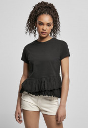 Dámske tričko Urban Classics Ladies Organic Volant black Pohlavie: dámske, Velikost: 5XL
