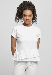 Dámske tričko Urban Classics Ladies Organic Volant white Pohlavie: dámske, Velikost: 5XL