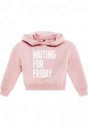Detská mikina MR.TEE Kids Waiting For Friday Cropped Hoody Farba: pink,