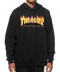 Pánska čierna mikina Thrasher Flame Logo Farba: Čierna,