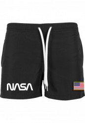 Pánske kúpacie kraťasy MR.TEE NASA Worm Logo Swim Shorts Farba: black,