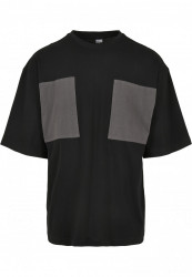 Pánske tričko URBAN CLASSICS Big Double Pocket Tee black/asphalt