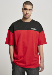 Pánske tričko URBAN CLASSICS Oversized Color Block červené
