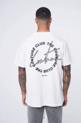 THE COUTURE CLUB Pánske biele tričko CIRCLE