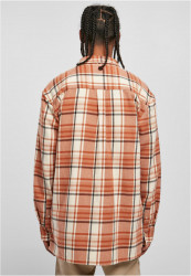 URBAN CLASSICS Pánska košeľa Boxy Long Oversized Checked oranžová #1