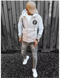 Béžová bomber mikina s kapucňou W8082 #1