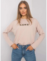 Béžové dámske tričko s nápisom love Y8691 #3