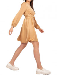 Béžové elegantné šaty clarison s opaskom W3830
