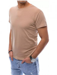Béžové pánske basic tričko W5076 #1