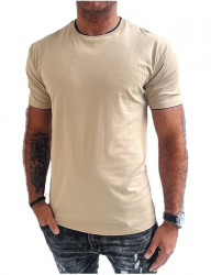 Béžové pánske jednofarebné tričko B0467