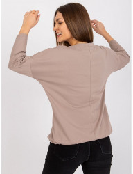 Béžové tričko elizabeth s lesklou potlačou srdiečok W3532 #1