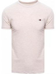 Béžové tričko s drobnou výšivkou W6919