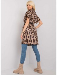 Béžový vzorovaný kardigan s krátkymi rukávmi Y7984 #1