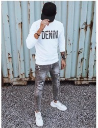 Biela mikina s nápisom denim W7680 #1