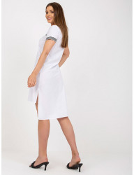 Biele asymetrické každodenné šaty W6087 #1