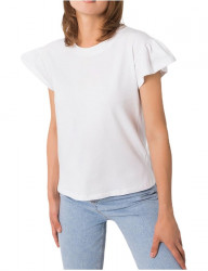Biele dámske tričko s volánmi Y3436
