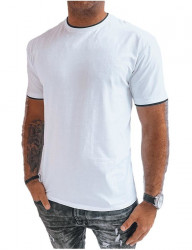 Biele pánske jednofarebné tričko B0459