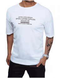 Biele pánske tričko s nápismi W5887