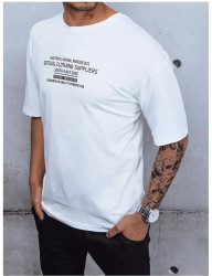 Biele pánske tričko s nápismi W5887 #2