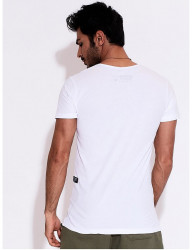 Biele pánske tričko s potlačou a Y0201 #1