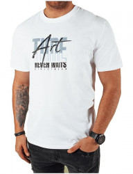 Biele pánske tričko s potlačou art B4140