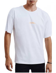 Biele pánske tričko s potlačou na chrbte Y5577
