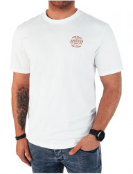 Biele pánske tričko s potlačou na hrudi B4355