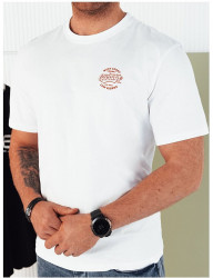 Biele pánske tričko s potlačou na hrudi B4355 #1