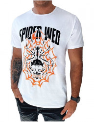 Biele pánske tričko s potlačou spider B0347