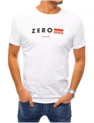 Biele pánske tričko s potlačou zero W3672