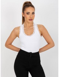 Biele tielko s čipkou W6486 #3