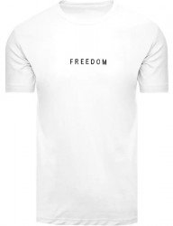 Biele tričko s nápisom freedom W6905