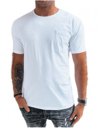 Biele tričko s náprsným vreckom B0325
