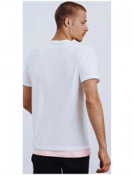 Biele tričko s ružovým lemom Y5001 #1