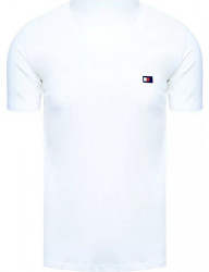 Biele tričko s výšivkou a výstrihom do v W7182