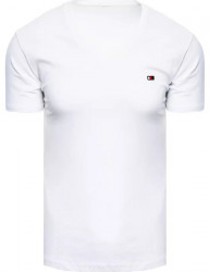 Biele tričko s výšivkou a výstrihom do v W7189
