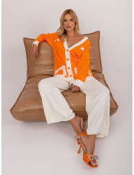 Bielo-oranžový komplet nohavíc a oranžového svetra B3293 #2