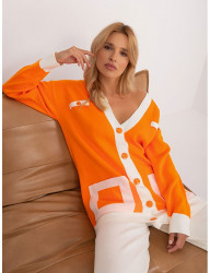 Bielo-oranžový komplet nohavíc a oranžového svetra B3293 #3